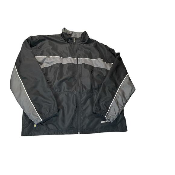 Vintage Reebok Windbreaker Sweat Suit Size Large 90's Black and Gray Polyester - Picture 2 of 15